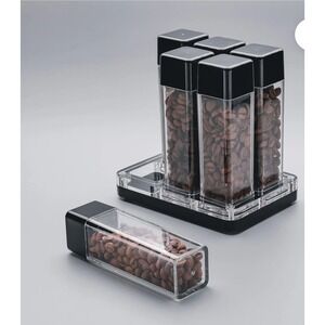 Normcore 6 Tubes Coffee Bean Cellars w/Stand 25g-28g Single Dose Bean Vault NEW